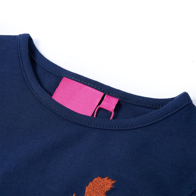 Vidaxl Kinderhemd mit langen Ärmeln 104 Marineblau