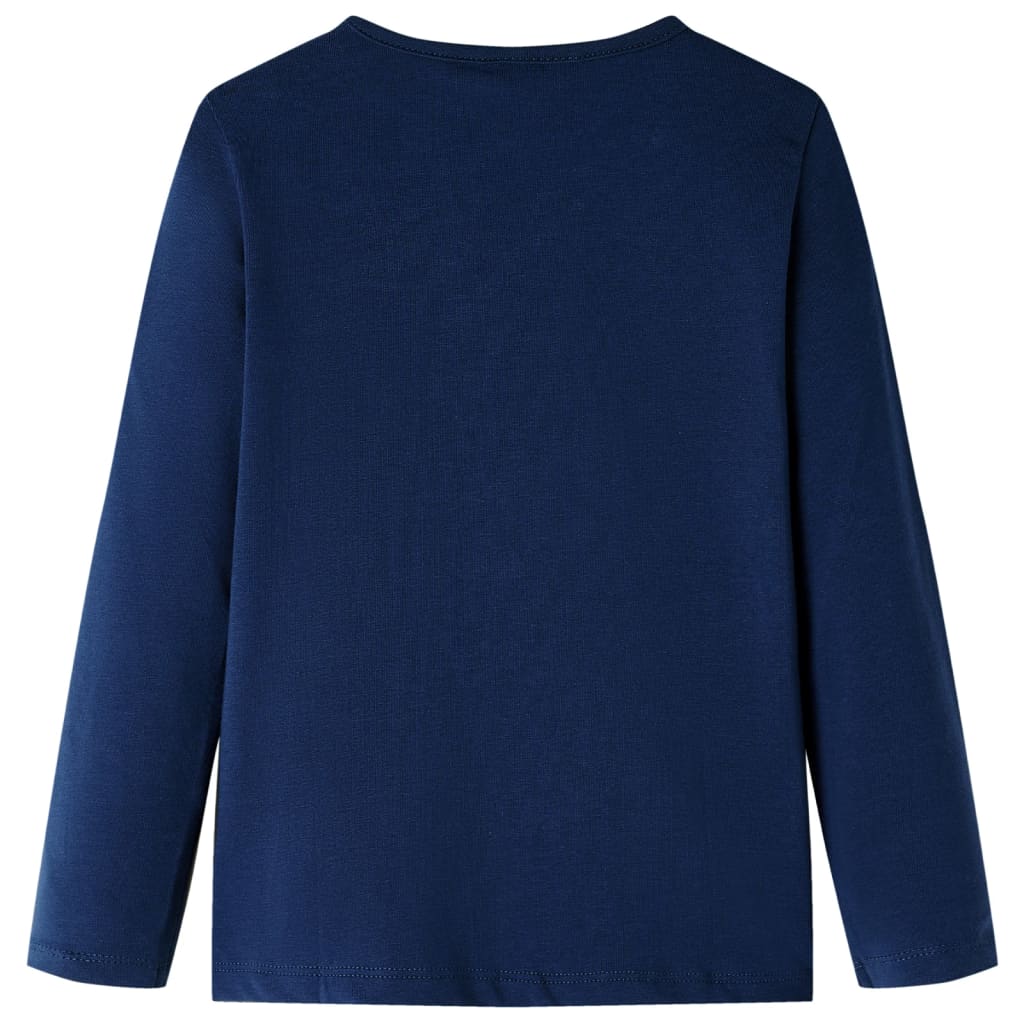 Vidaxl Kinderhemd mit langen Ärmeln 140 Marineblau