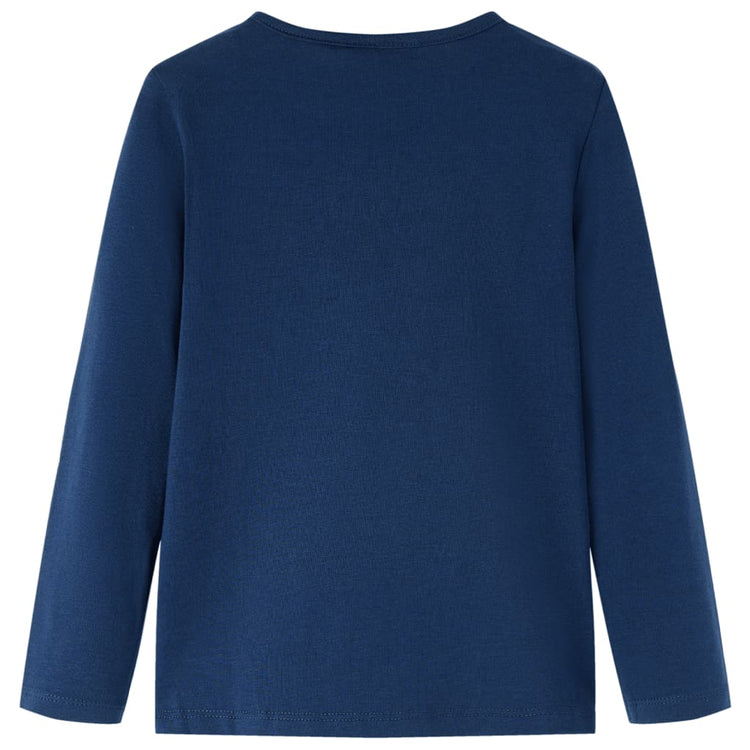 Vidaxl Kinderhemd mit langen Ärmeln 140 Marineblau