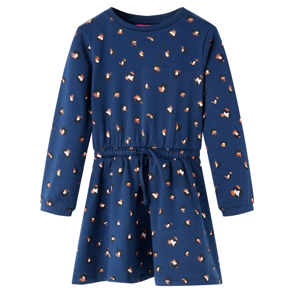 Vidaxl Kinderkleid mit langen Ärmeln 116 Marineblau