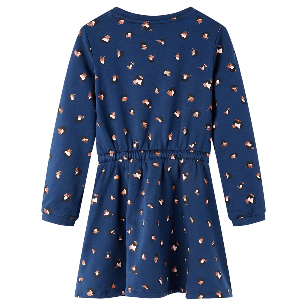 Vidaxl Kinderkleid mit langen Ärmeln 140 Marineblau