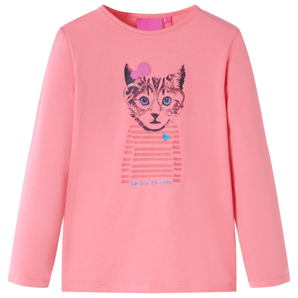 Vidaxl -Kinderhemd mit langen Ärmeln 104 Pink