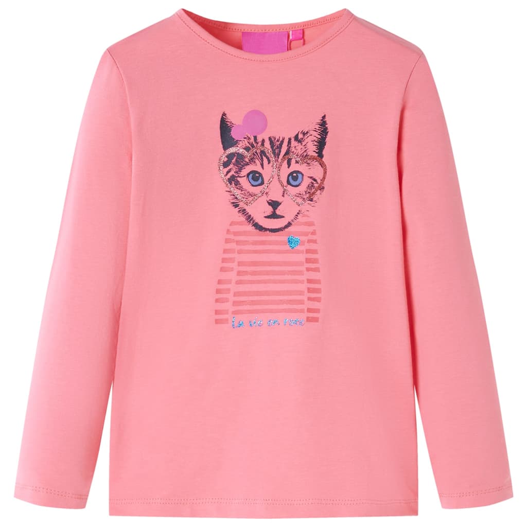 Vidaxl Kinderhemd mit langen Ärmeln 128 Pink