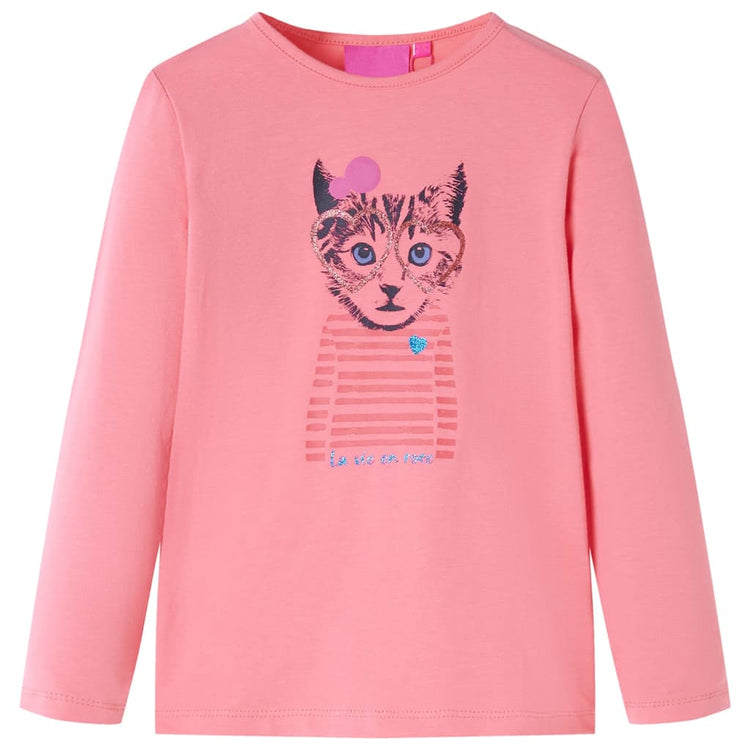 Vidaxl Kinderhemd mit langen Ärmeln 128 Pink