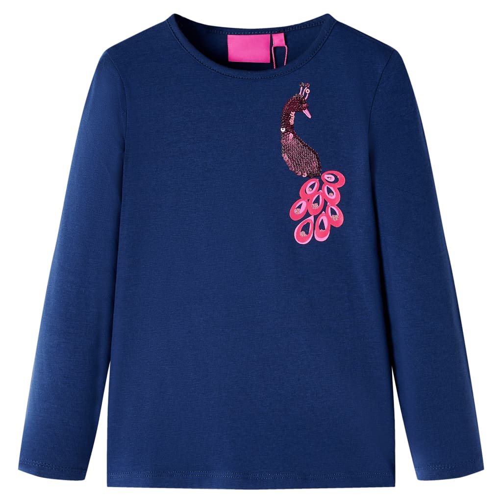 Vidaxl -Kinderhemd mit langen Ärmeln 92 Marineblau