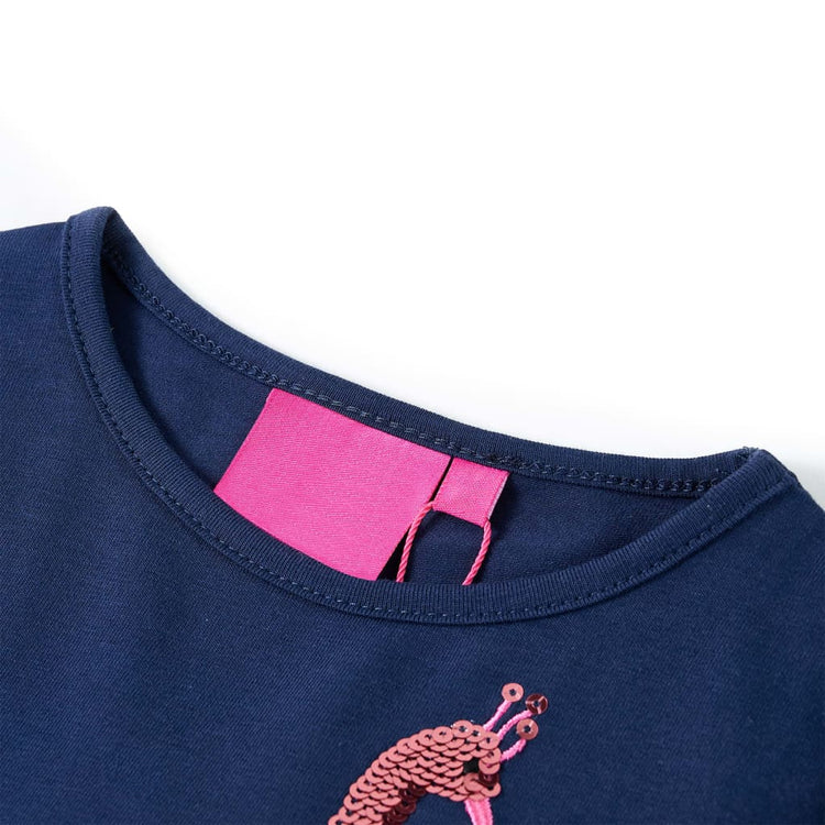 Vidaxl -Kinderhemd mit langen Ärmeln 92 Marineblau
