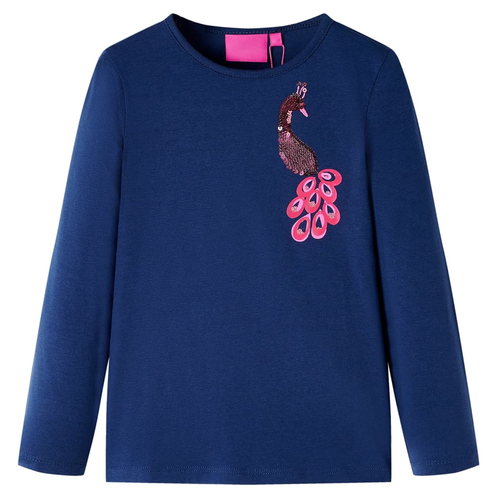 Vidaxl Kinderhemd mit langen Ärmeln 104 Marineblau