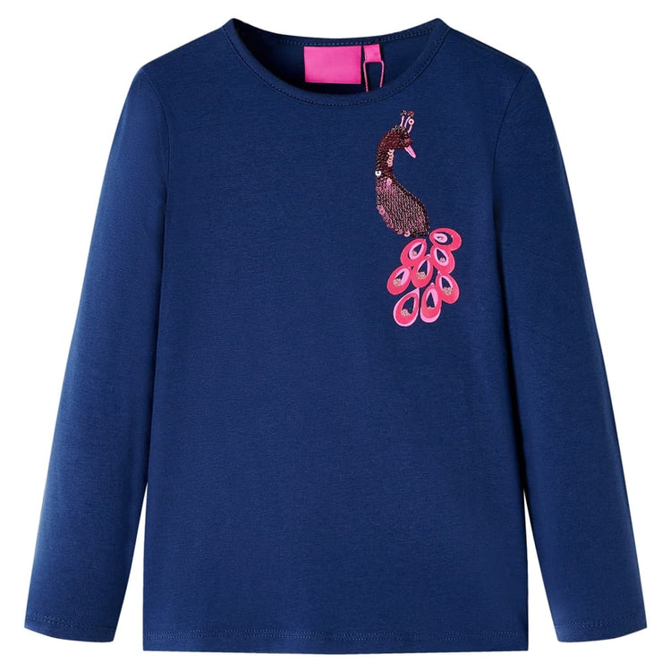 Vidaxl Kinderhemd mit langen Ärmeln 140 Marineblau