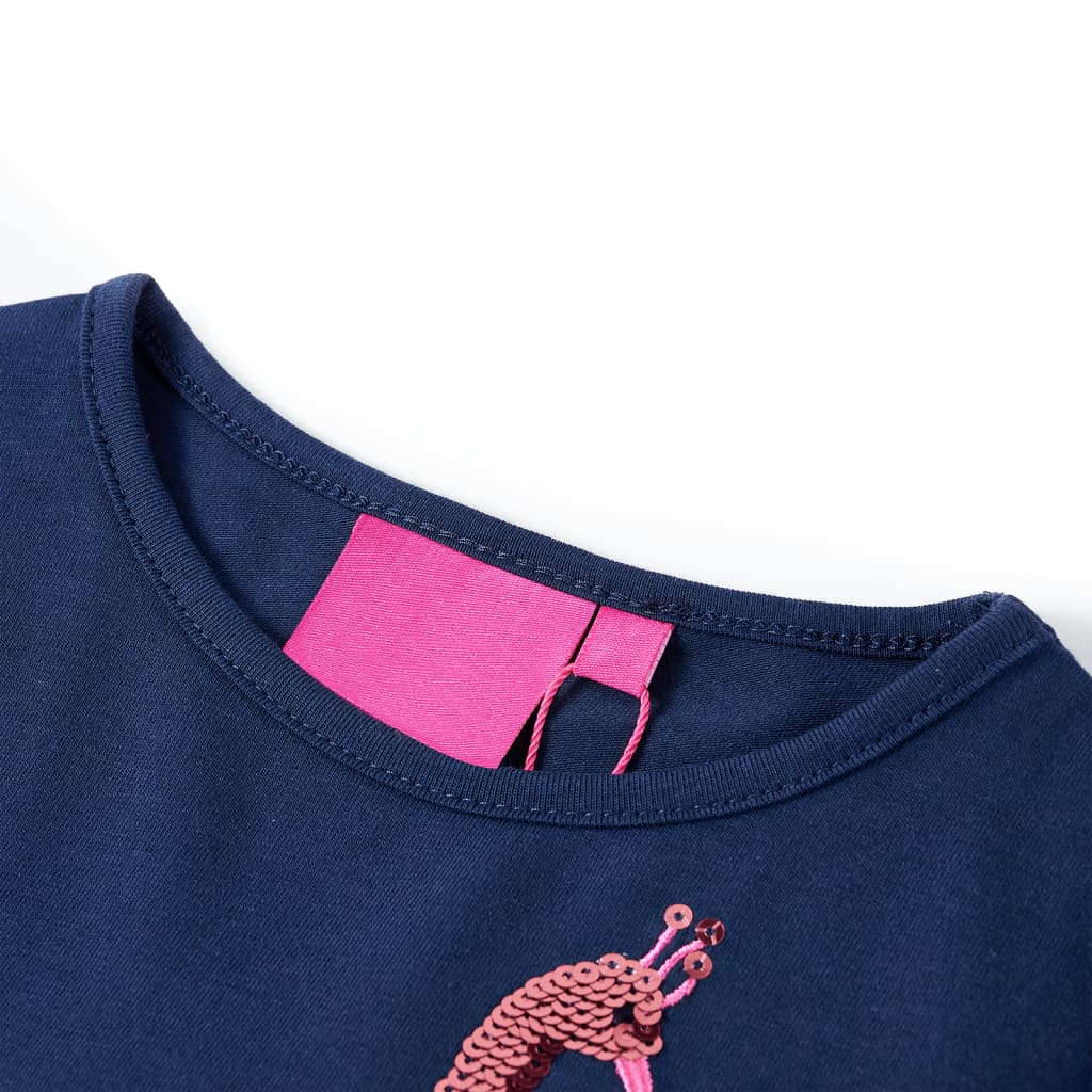 Vidaxl Kinderhemd mit langen Ärmeln 140 Marineblau