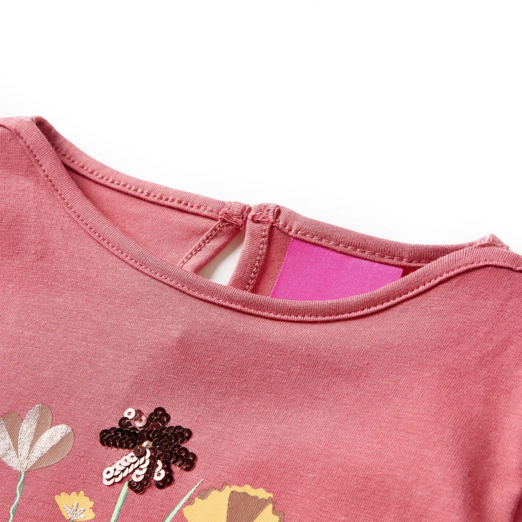 Vidaxl Kinderhemd mit langen Ärmeln 116 Old Pink