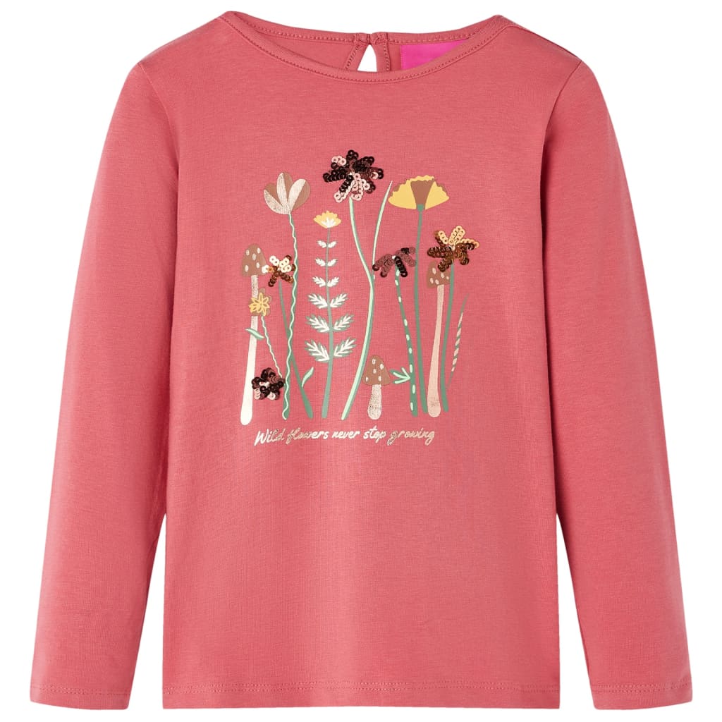 Vidaxl Kinderhemd mit langen Ärmeln 128 Old Pink