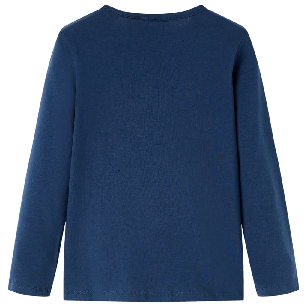 Vidaxl -Kinderhemd mit langen Ärmeln 92 Marineblau