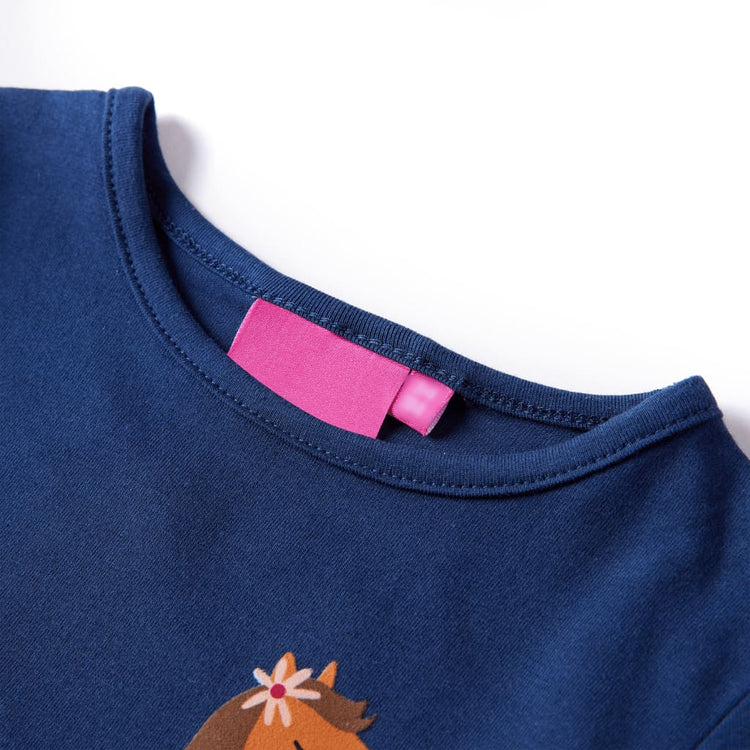 Vidaxl -Kinderhemd mit langen Ärmeln 92 Marineblau