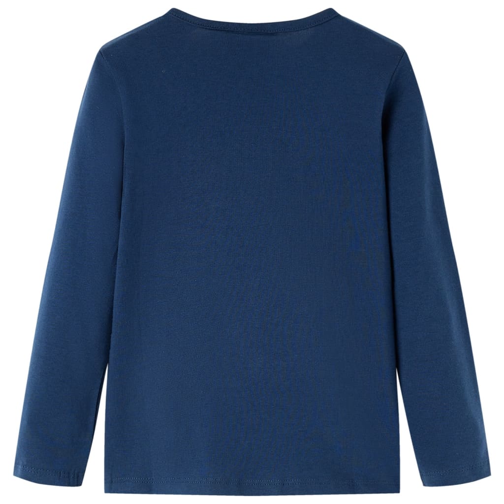 Vidaxl Kinderhemd mit langen Ärmeln 128 Marineblau