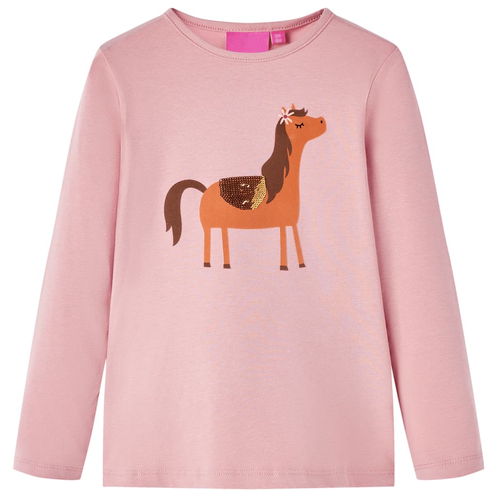 Vidaxl -Kinderhemd mit langen Ärmeln 116 hellrosa