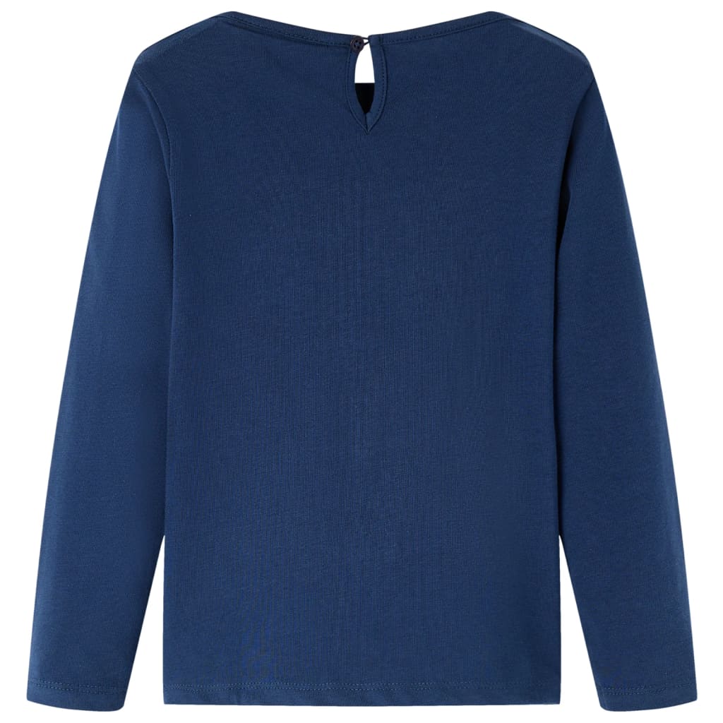 Vidaxl -Kinderhemd mit langen Ärmeln 92 Marineblau