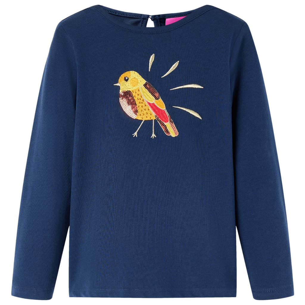 Vidaxl Kinderhemd mit langen Ärmeln 140 Marineblau