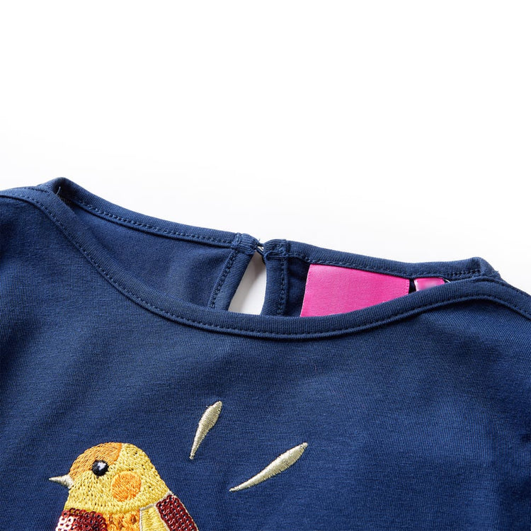 Vidaxl Kinderhemd mit langen Ärmeln 140 Marineblau
