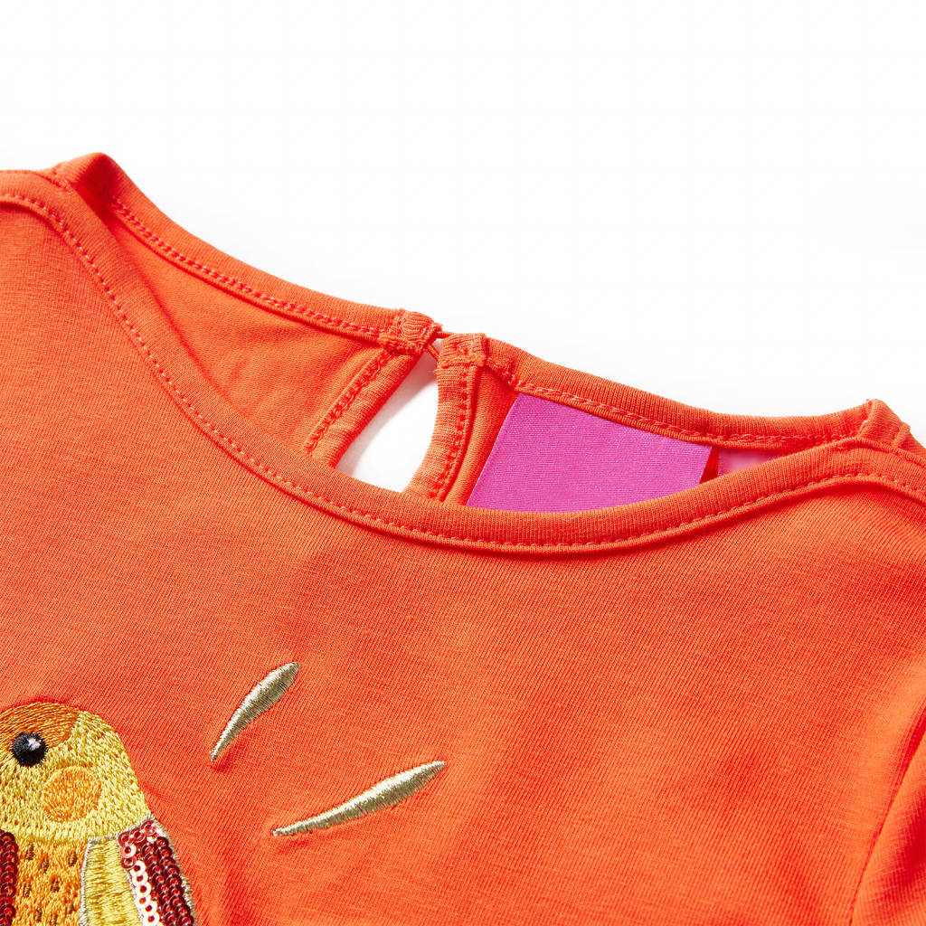 Vidaxl -Kinderhemd mit langen Ärmeln 140 Dark Orange