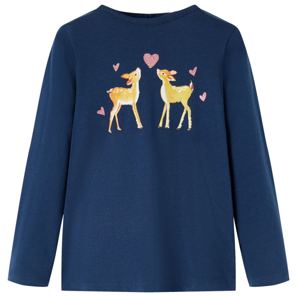 Vidaxl Kinderhemd mit langen Ärmeln 104 Marineblau