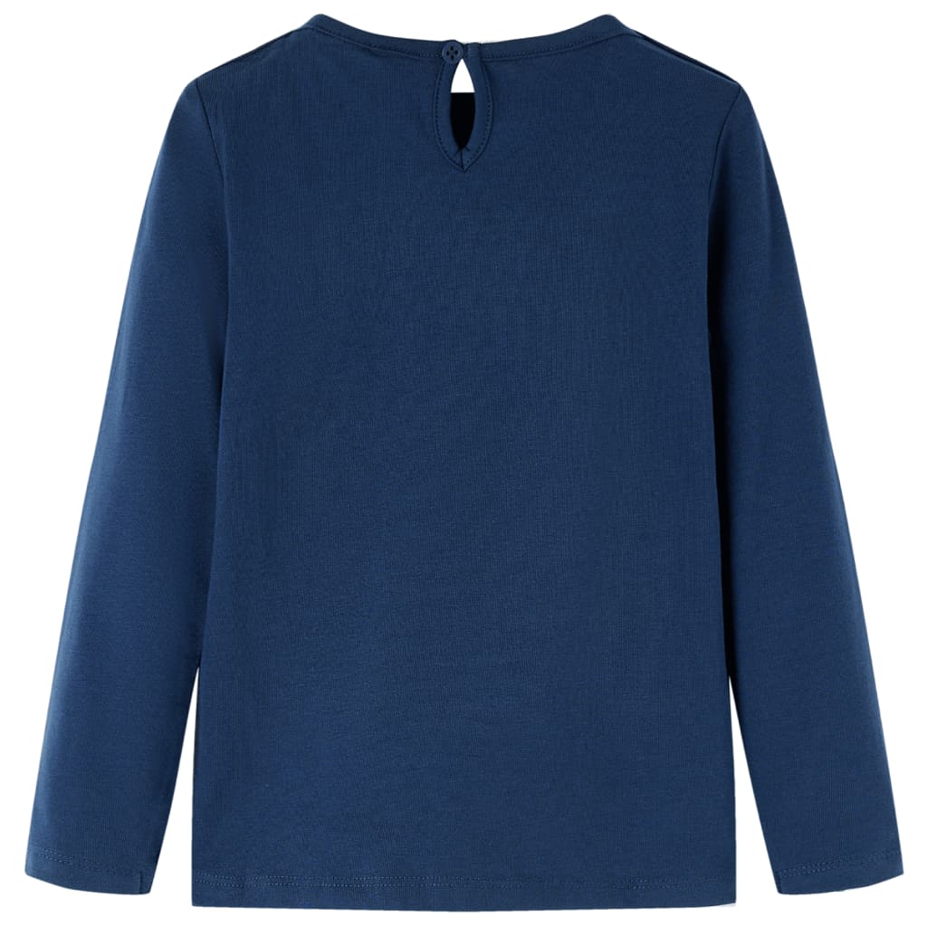 Vidaxl Kinderhemd mit langen Ärmeln 104 Marineblau