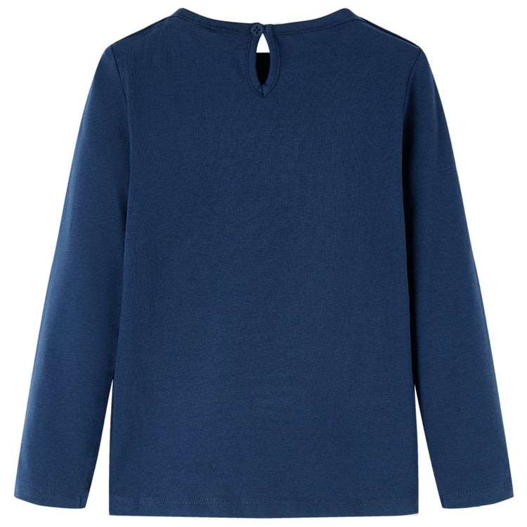 Vidaxl Kinderhemd mit langen Ärmeln 104 Marineblau