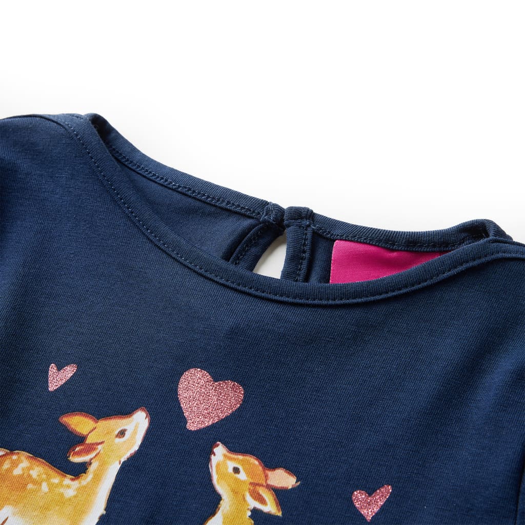 Vidaxl Kinderhemd mit langen Ärmeln 104 Marineblau