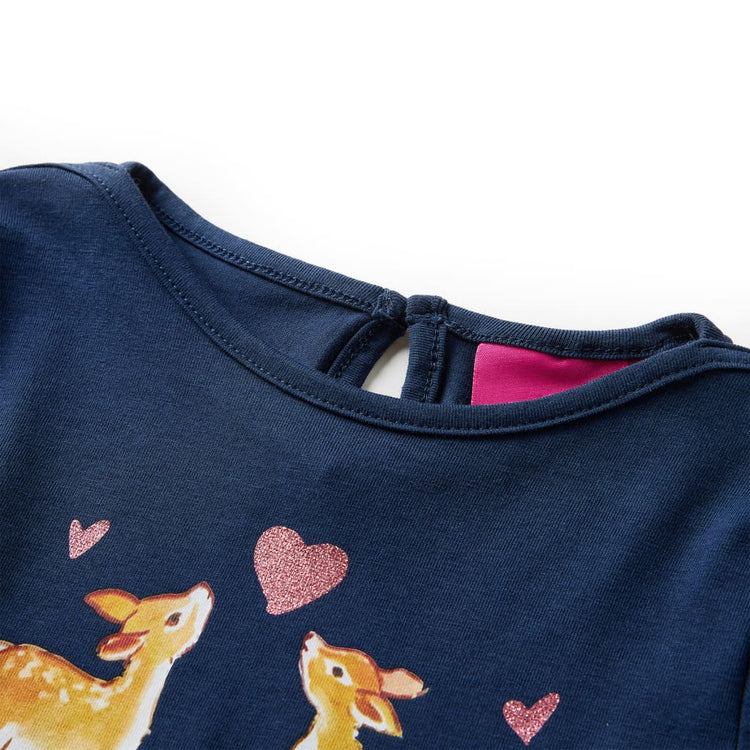 Vidaxl Kinderhemd mit langen Ärmeln 104 Marineblau