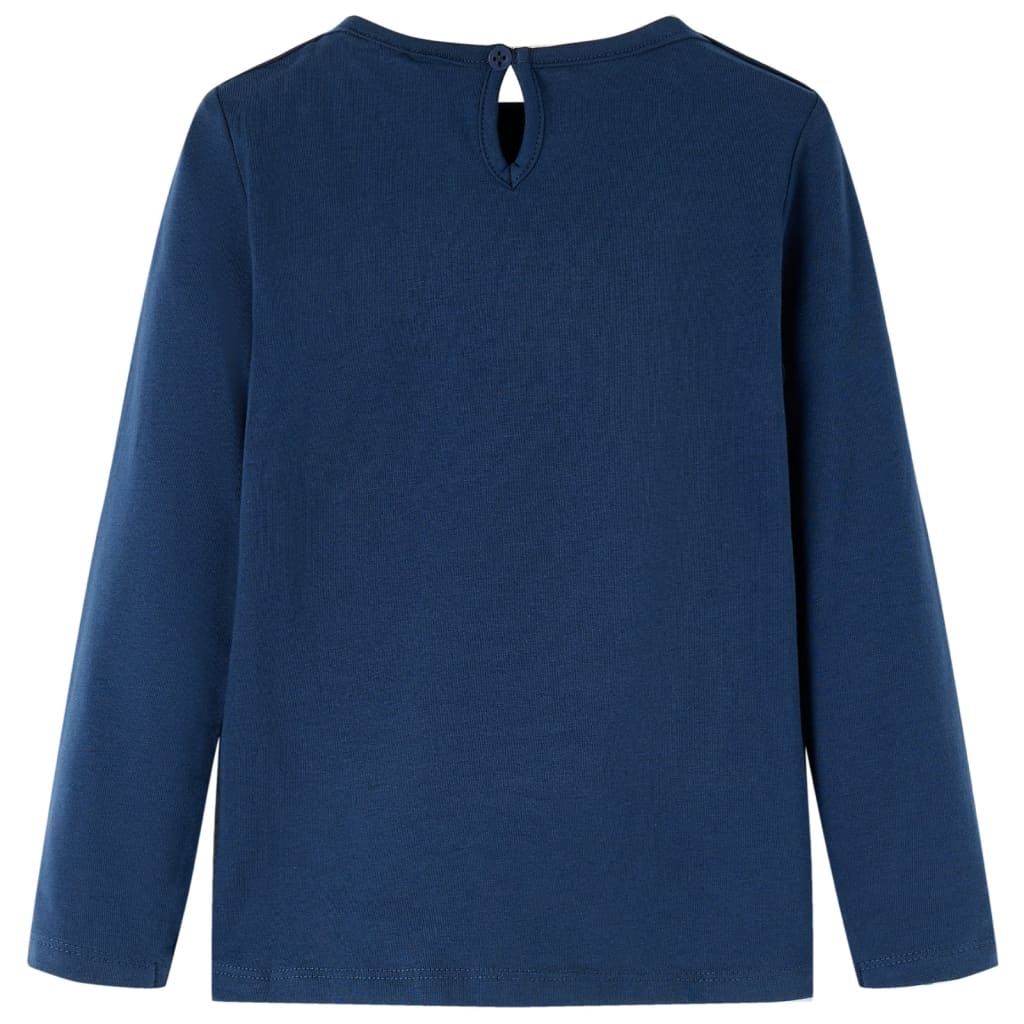 Vidaxl Kinderhemd mit langen Ärmeln 116 Marineblau