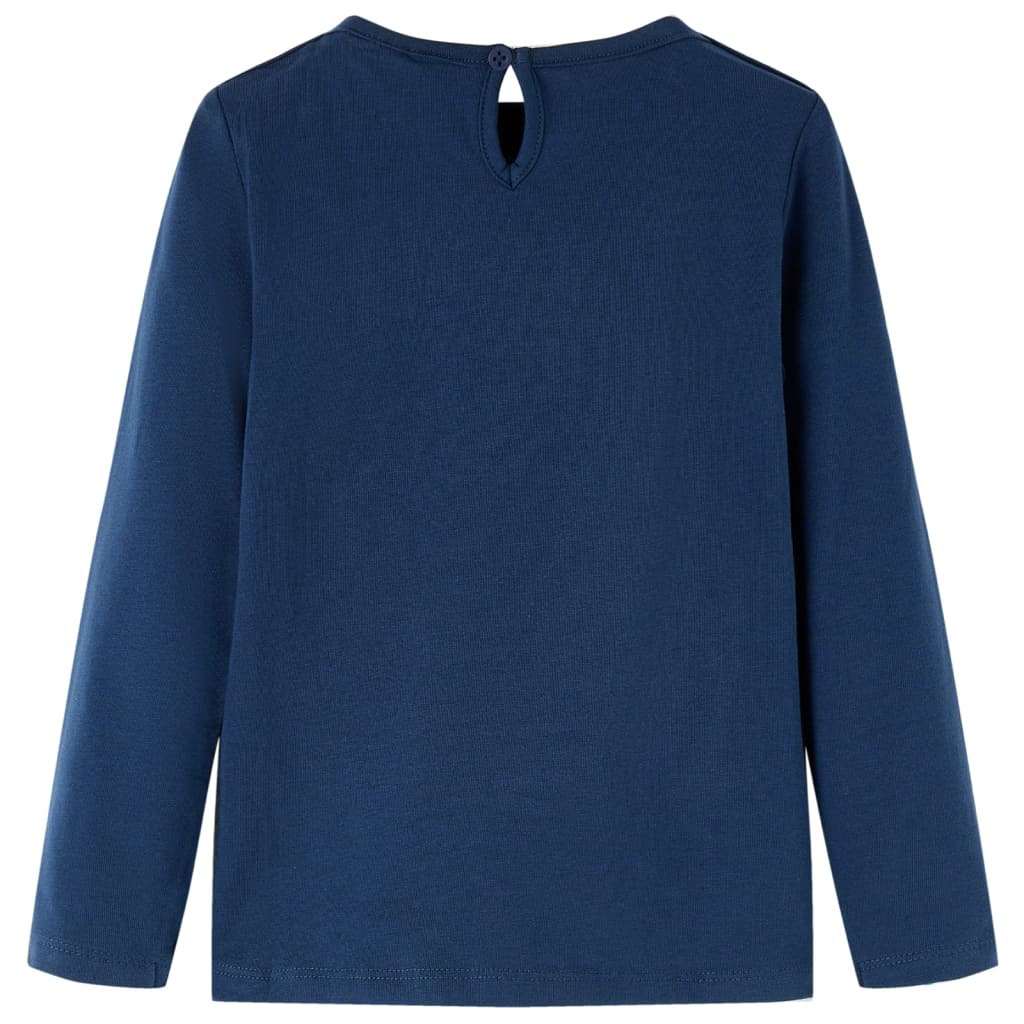 Vidaxl Kinderhemd mit langen Ärmeln 128 Marineblau