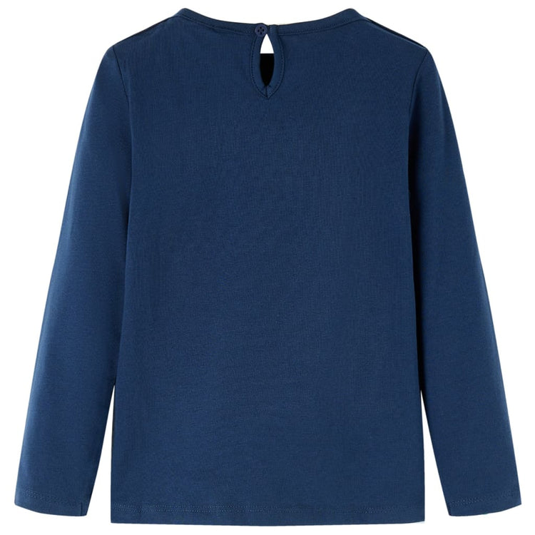 Vidaxl Kinderhemd mit langen Ärmeln 128 Marineblau