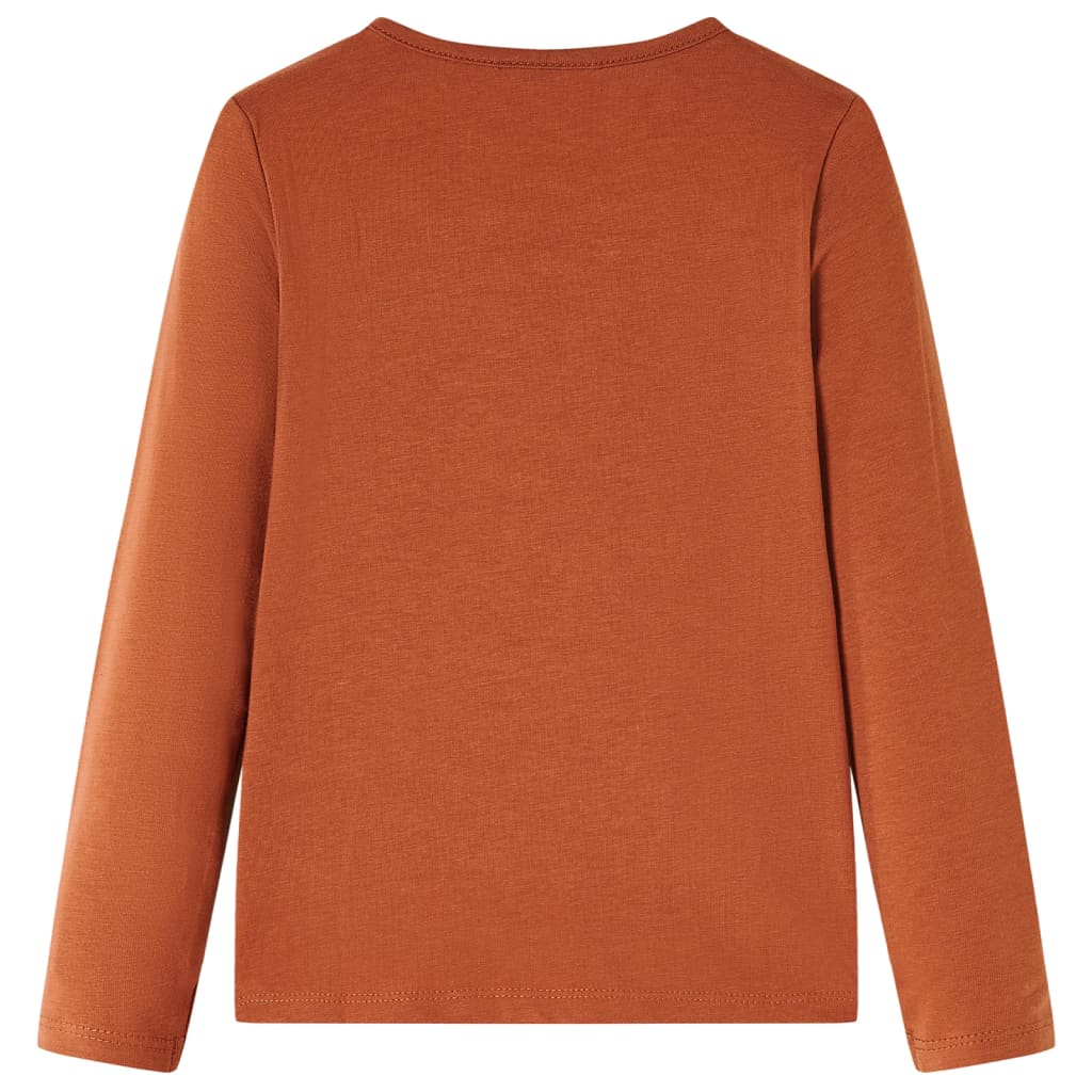 Vidaxl -Kinderhemd mit langen Ärmeln 104 Cognac gefärbt
