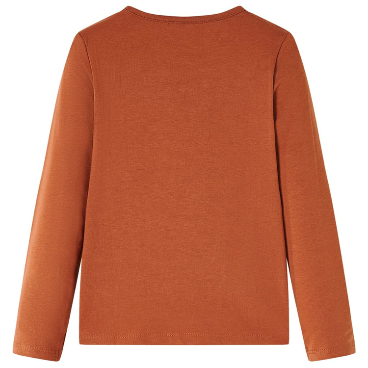 Vidaxl -Kinderhemd mit langen Ärmeln 104 Cognac gefärbt