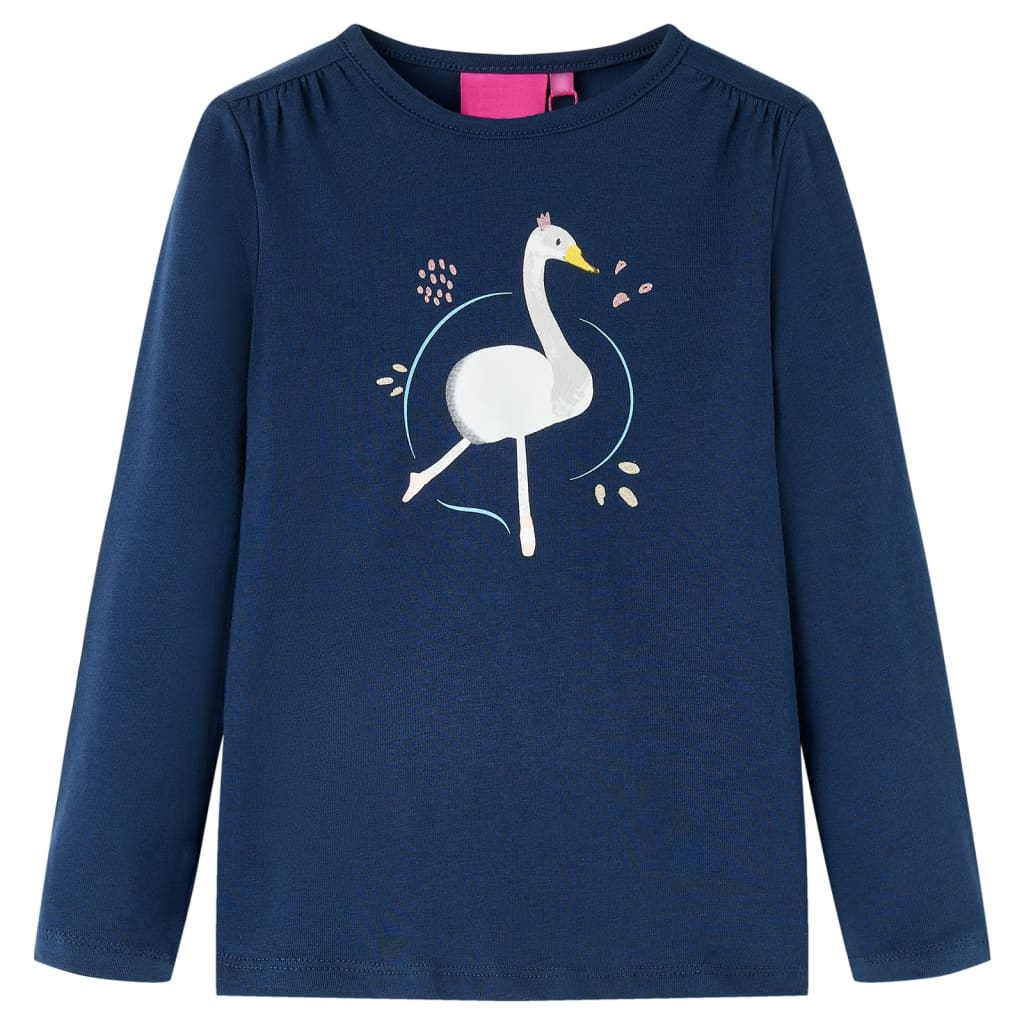 Vidaxl -Kinderhemd mit langen Ärmeln 92 Marineblau