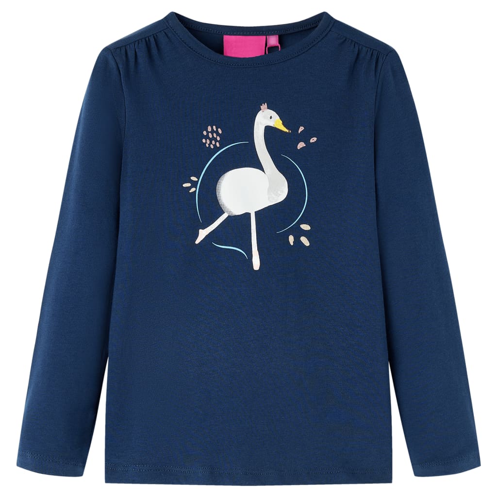 Vidaxl Kinderhemd mit langen Ärmeln 104 Marineblau