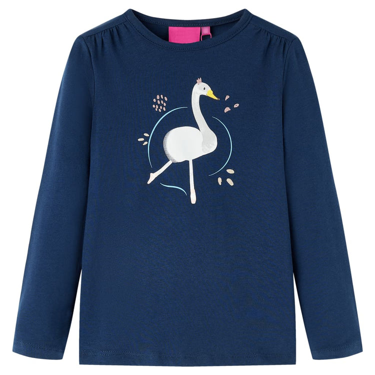 Vidaxl Kinderhemd mit langen Ärmeln 104 Marineblau