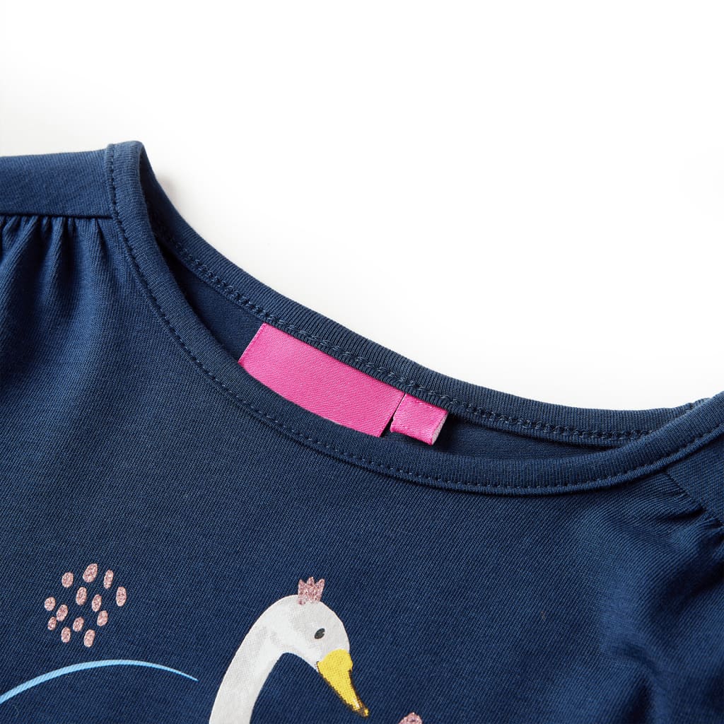 Vidaxl Kinderhemd mit langen Ärmeln 104 Marineblau