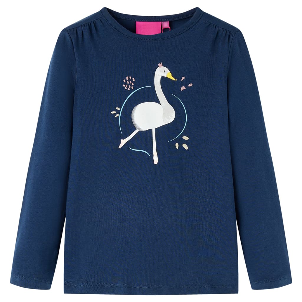 Vidaxl Kinderhemd mit langen Ärmeln 116 Marineblau