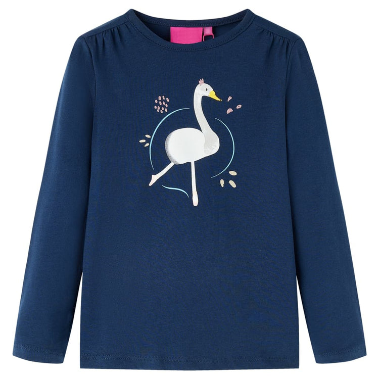 Vidaxl Kinderhemd mit langen Ärmeln 140 Marineblau