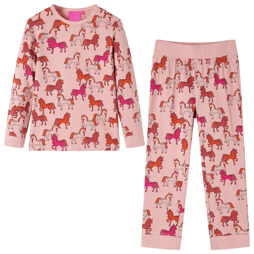 Vidaxl Kinderpyjamas mit Langhülsen 128 hellrosa