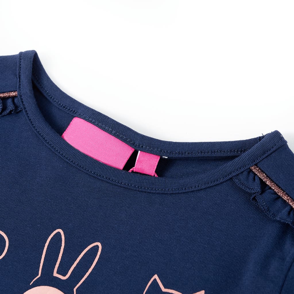 Vidaxl -Kinderhemd mit langen Ärmeln 92 Marineblau
