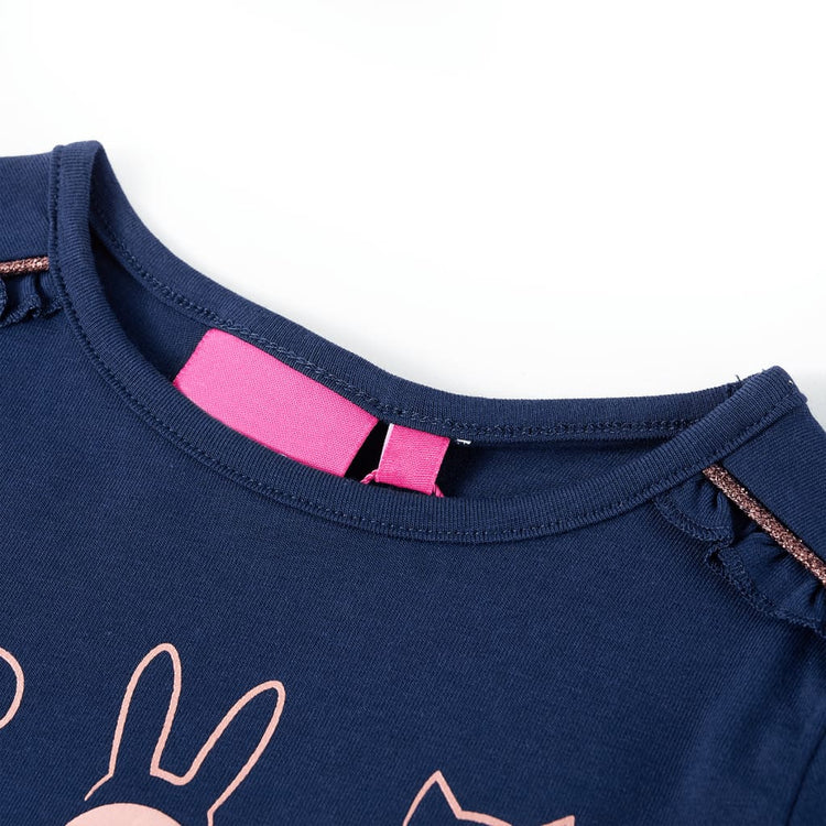 Vidaxl -Kinderhemd mit langen Ärmeln 92 Marineblau
