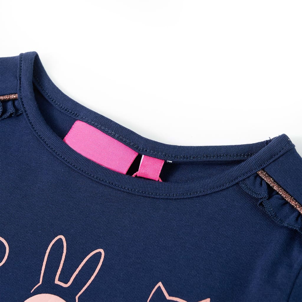 Vidaxl Kinderhemd mit langen Ärmeln 104 Marineblau