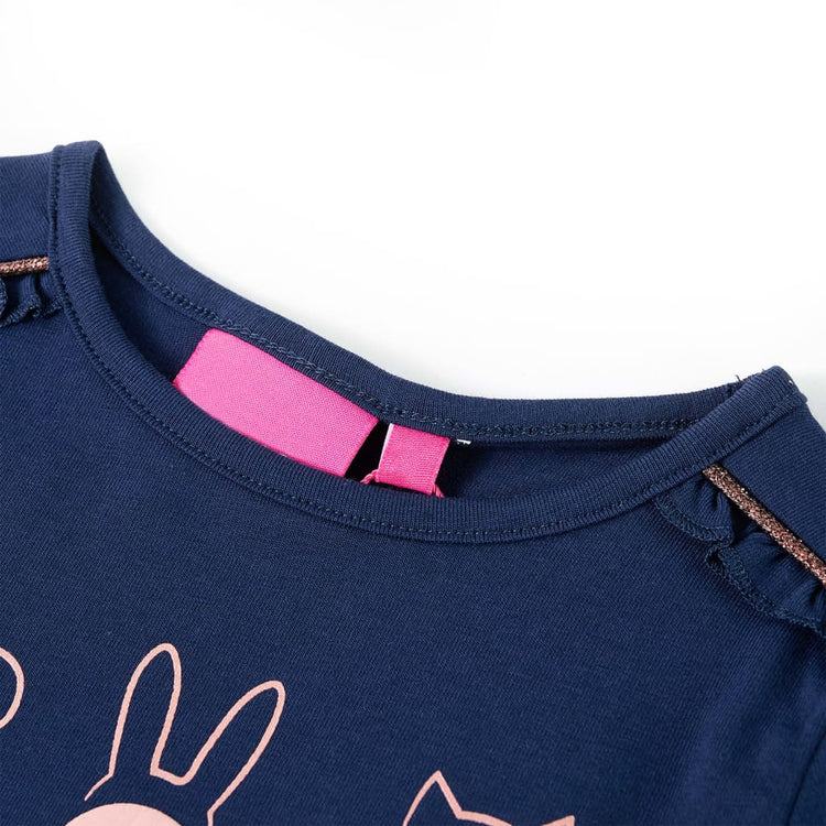 Vidaxl Kinderhemd mit langen Ärmeln 104 Marineblau