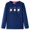 Vidaxl Kinderhemd mit langen Ärmeln 116 Marineblau