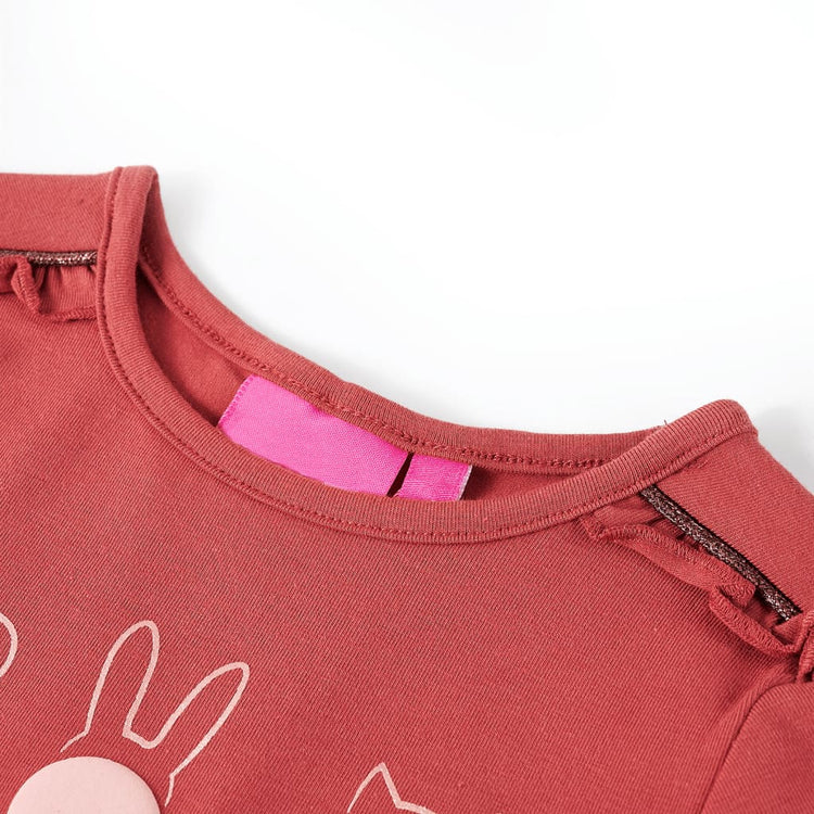 Vidaxl -Kinderhemd mit langen Ärmeln 116 Rose Braun