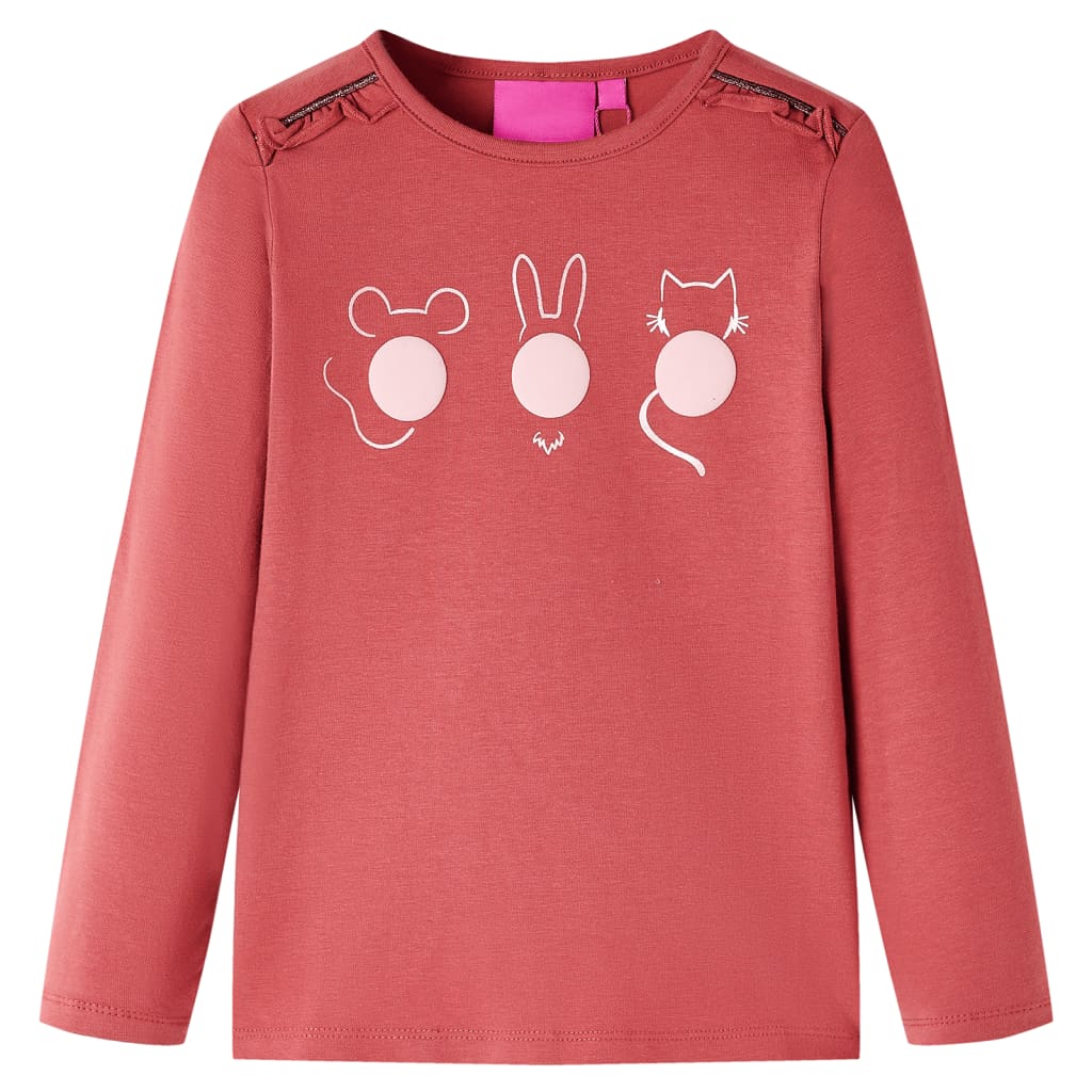Vidaxl -Kinderhemd mit langen Ärmeln 128 Rose Braun