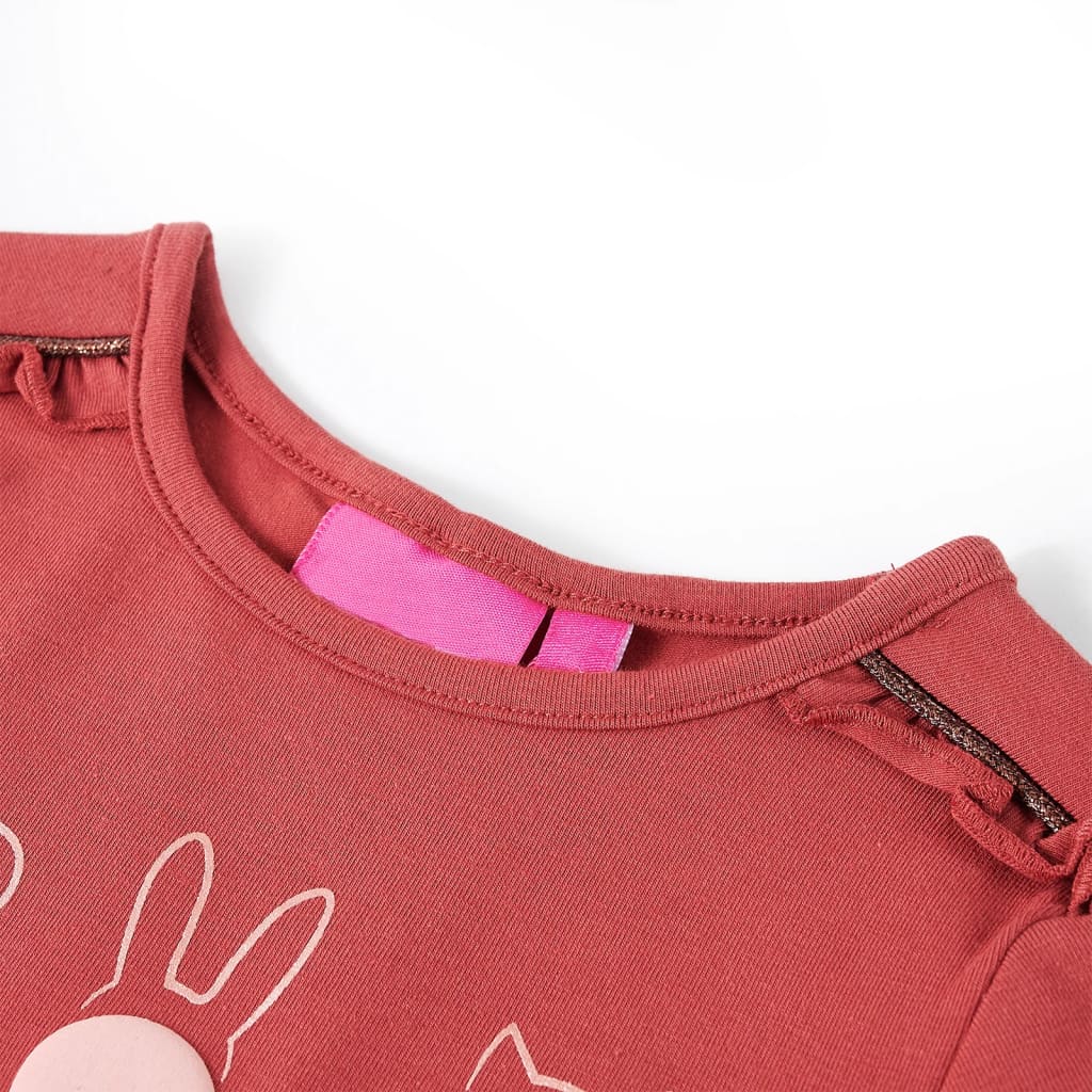 Vidaxl -Kinderhemd mit langen Ärmeln 128 Rose Braun