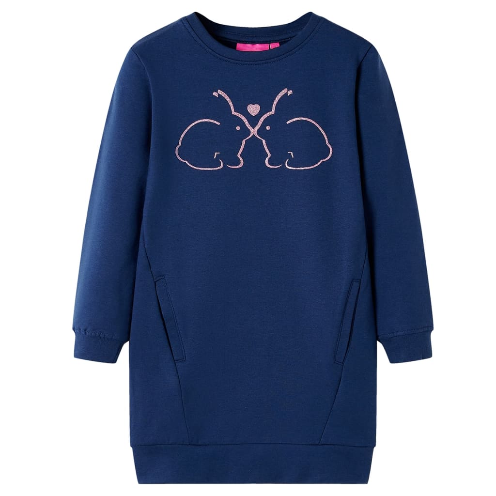 Vidaxl Kinderkleid 128 Marineblau