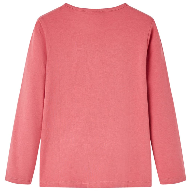 Vidaxl -Kinderhemd mit langen Ärmeln 104 Old Pink